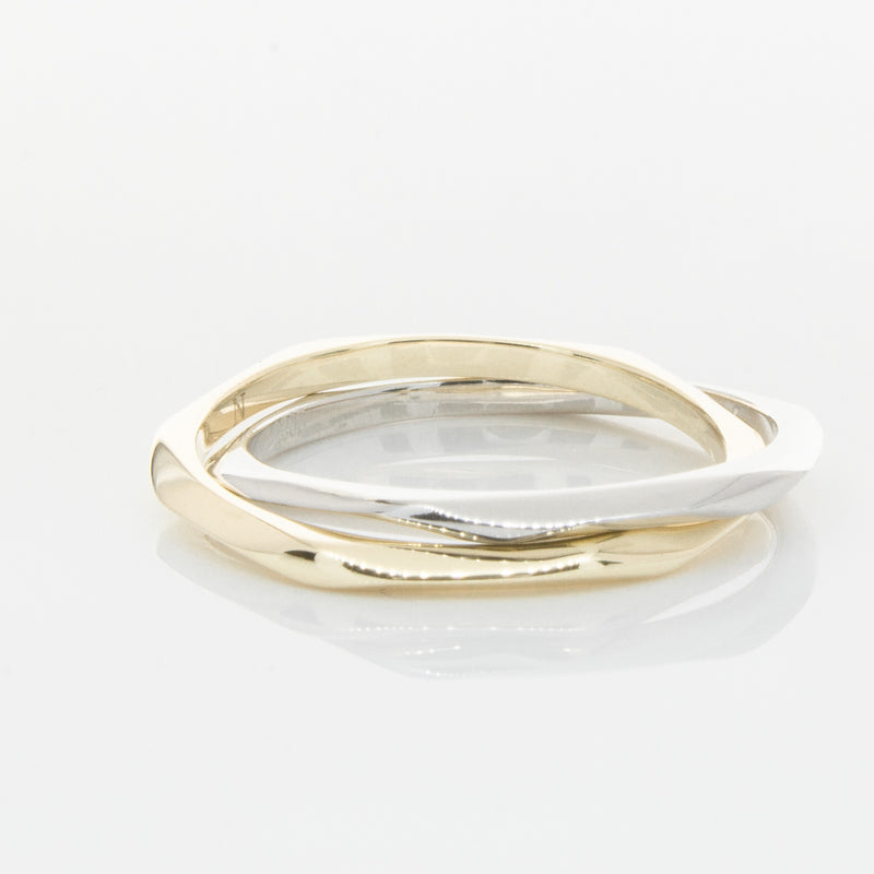 9ct Yellow Gold & Sterling Silver Entwined Ring-Ring-Walker & Hall