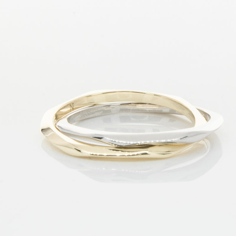 9ct Yellow Gold & Sterling Silver Entwined Ring-Ring-Walker & Hall