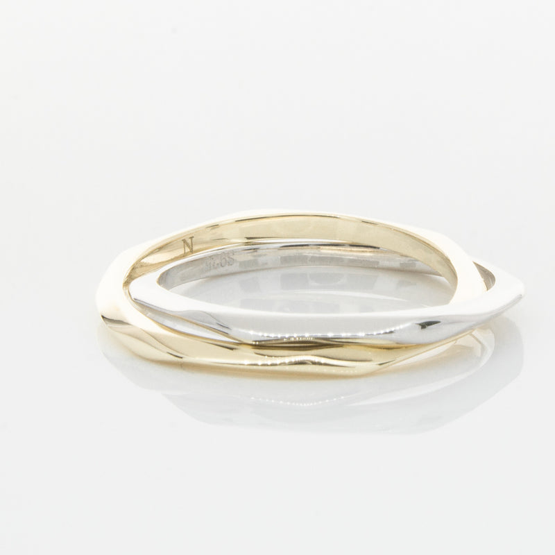 9ct Yellow Gold & Sterling Silver Entwined Ring-Ring-Walker & Hall