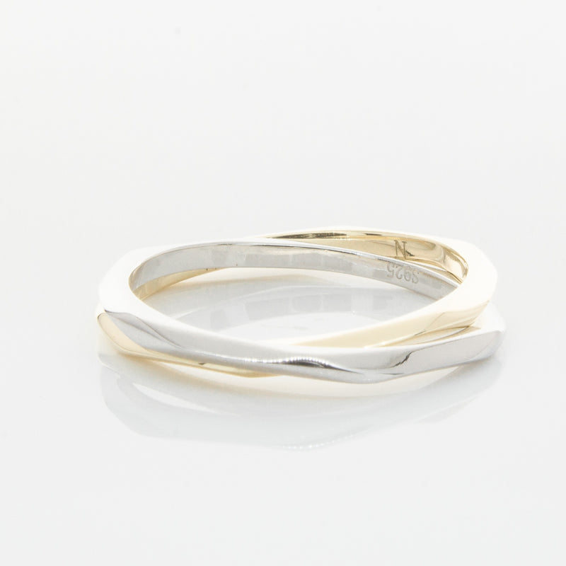 9ct Yellow Gold & Sterling Silver Entwined Ring-Ring-Walker & Hall