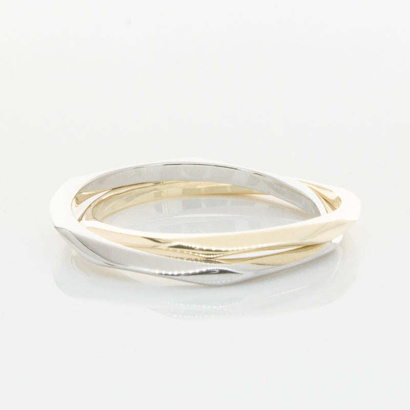 9ct Yellow Gold & Sterling Silver Entwined Ring-Ring-Walker & Hall