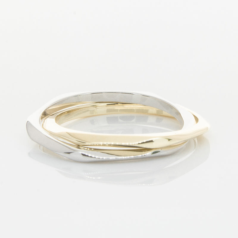 9ct Yellow Gold & Sterling Silver Entwined Ring-Ring-Walker & Hall