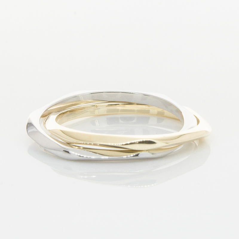 9ct Yellow Gold & Sterling Silver Entwined Ring-Ring-Walker & Hall