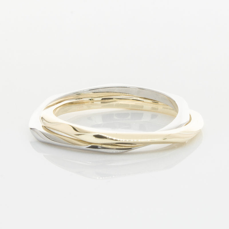 9ct Yellow Gold & Sterling Silver Entwined Ring-Ring-Walker & Hall