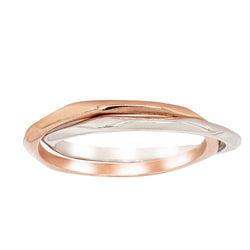 9ct Rose Gold & Sterling Silver Entwined Ring - Walker & Hall