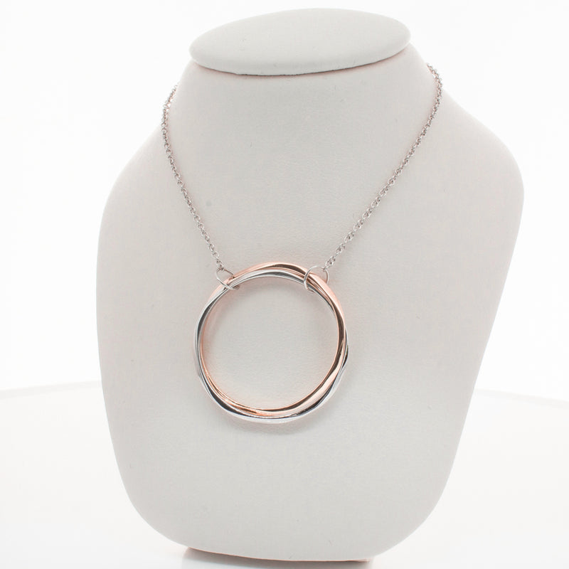 9ct Rose Gold & Sterling Silver Entwined Pendant-Necklace-Walker & Hall