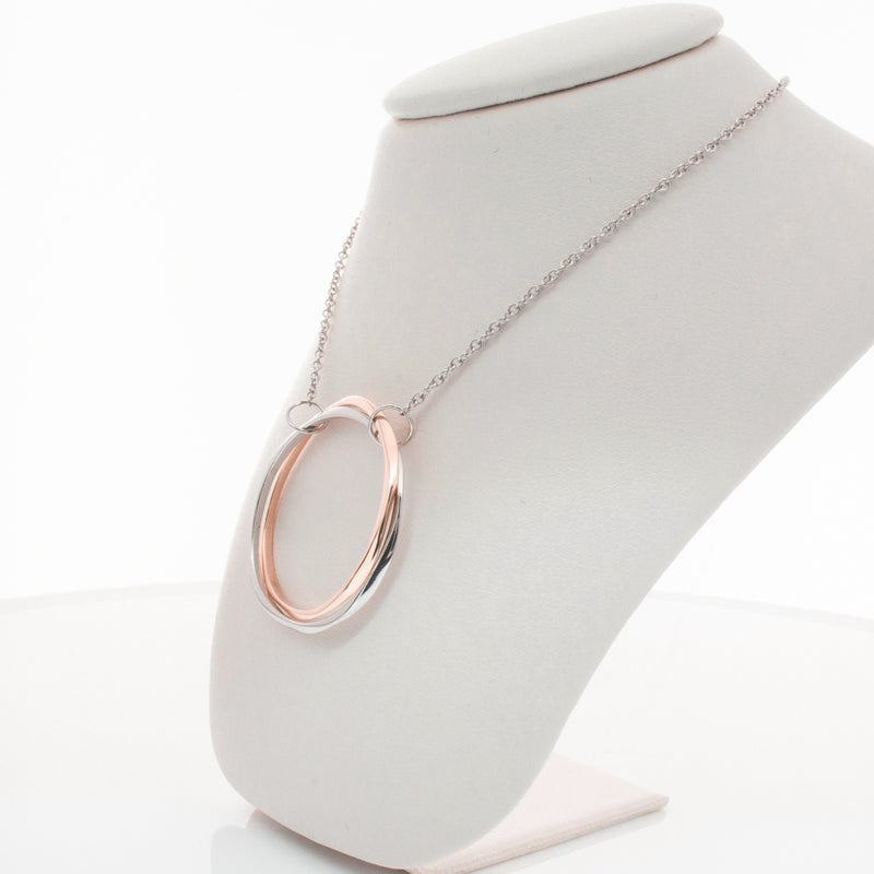9ct Rose Gold & Sterling Silver Entwined Pendant-Necklace-Walker & Hall