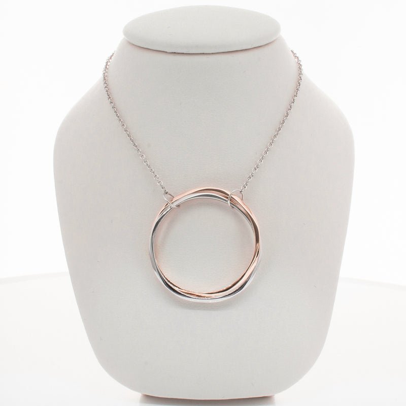 9ct Rose Gold & Sterling Silver Entwined Pendant-Necklace-Walker & Hall