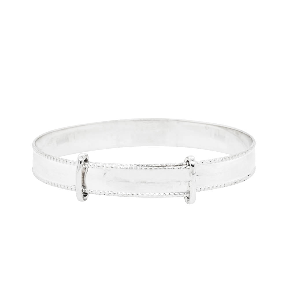 Sterling Silver Floral Baby Bangle | Engravers Guild