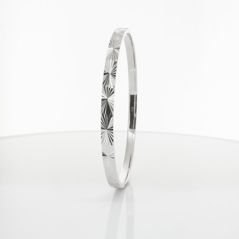 Sterling Silver Reflections Bangle-Bracelet-Walker & Hall