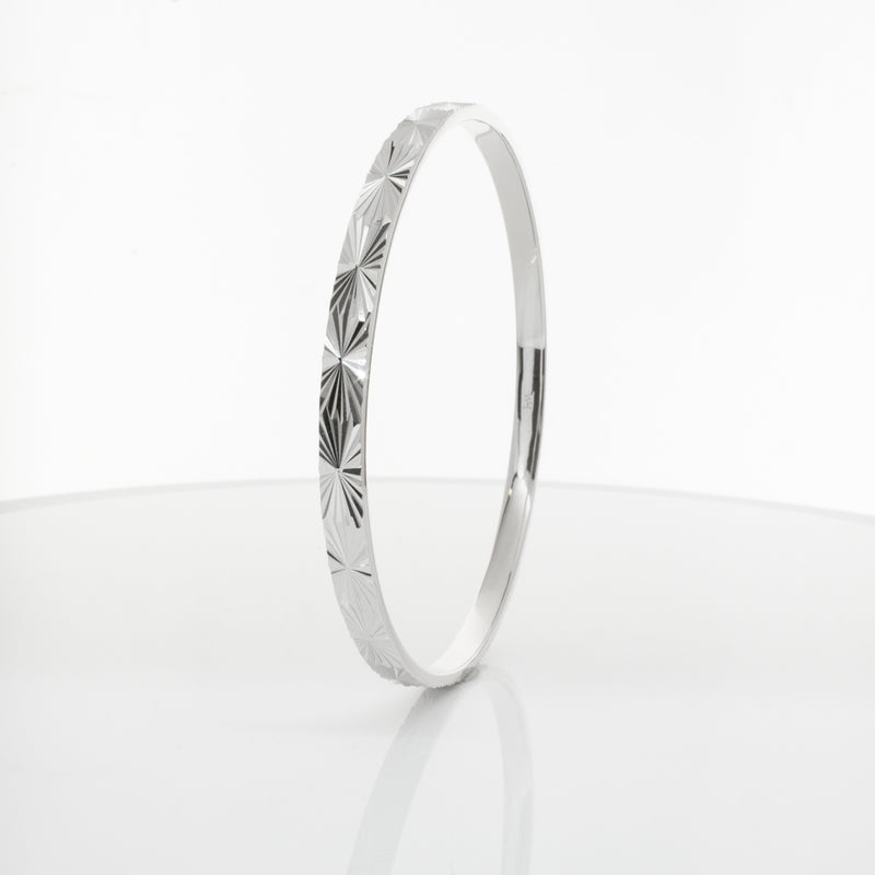 Sterling Silver Reflections Bangle-Bracelet-Walker & Hall
