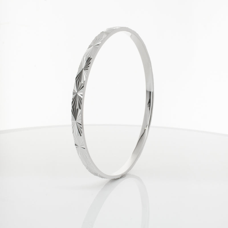 Sterling Silver Reflections Bangle-Bracelet-Walker & Hall