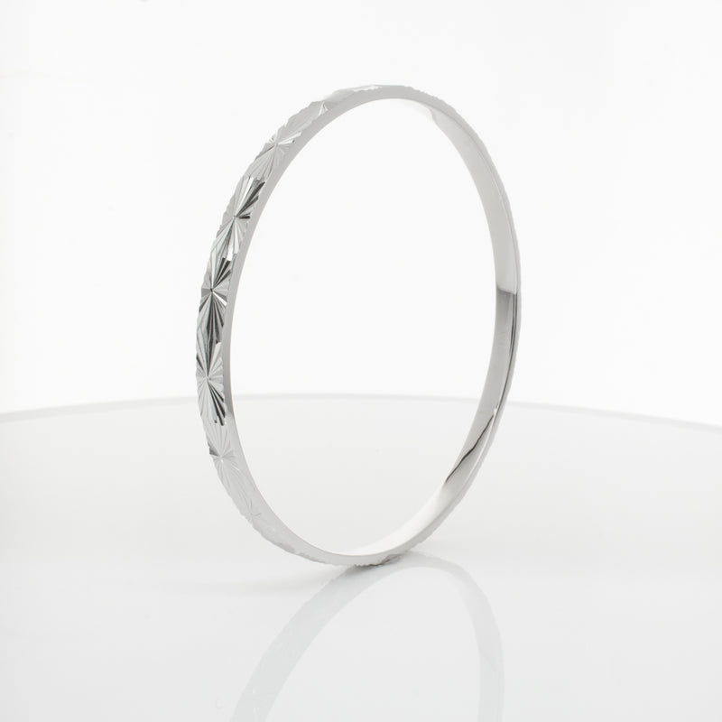 Sterling Silver Reflections Bangle-Bracelet-Walker & Hall