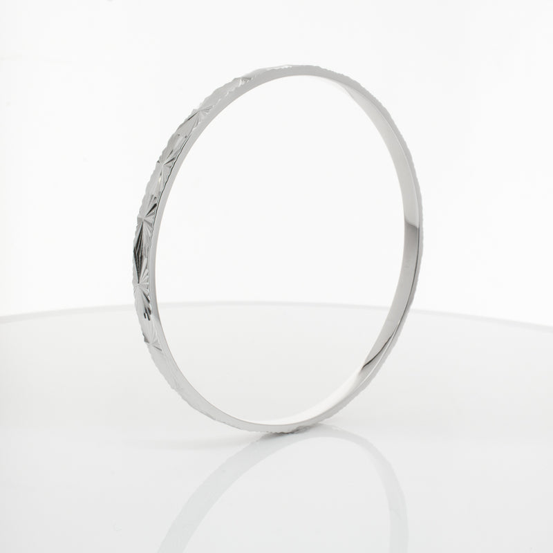 Sterling Silver Reflections Bangle-Bracelet-Walker & Hall
