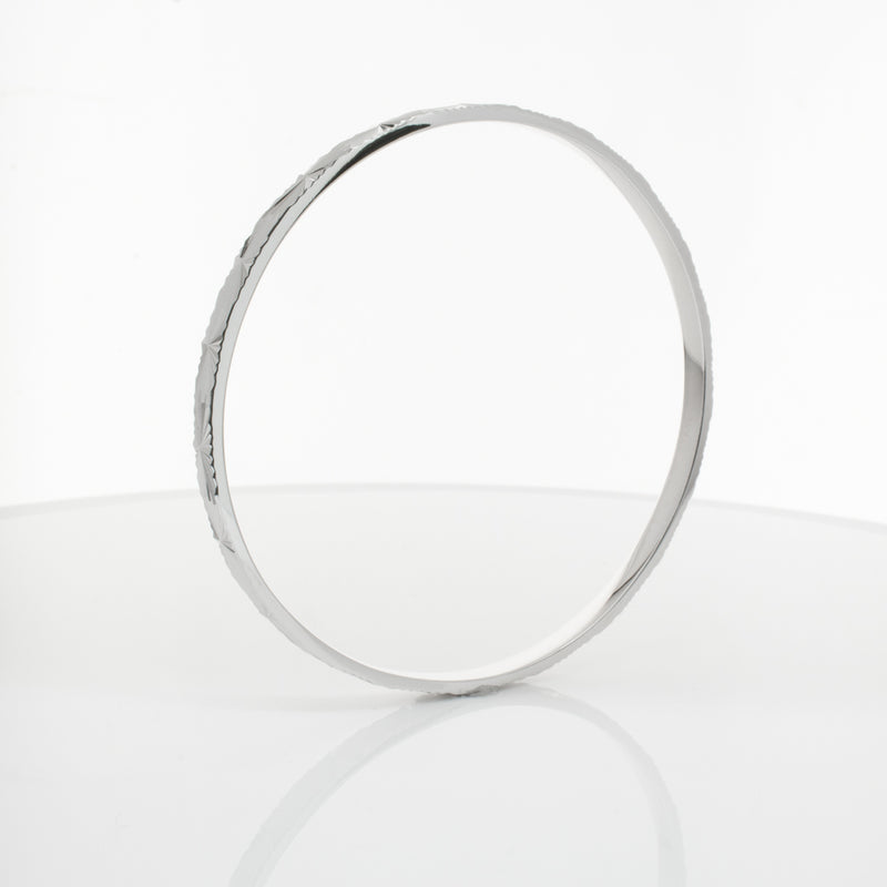 Sterling Silver Reflections Bangle-Bracelet-Walker & Hall
