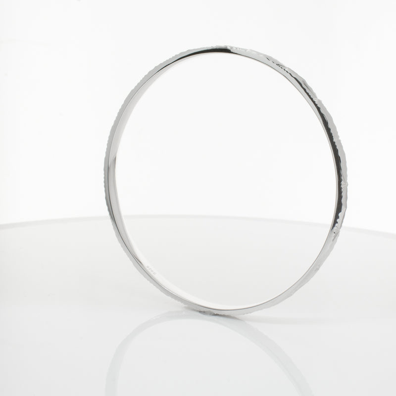 Sterling Silver Reflections Bangle-Bracelet-Walker & Hall