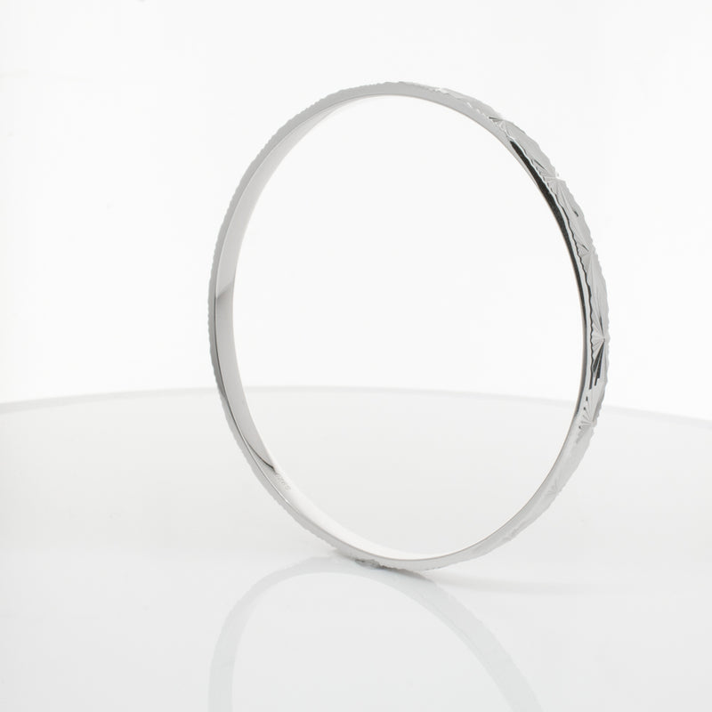 Sterling Silver Reflections Bangle-Bracelet-Walker & Hall