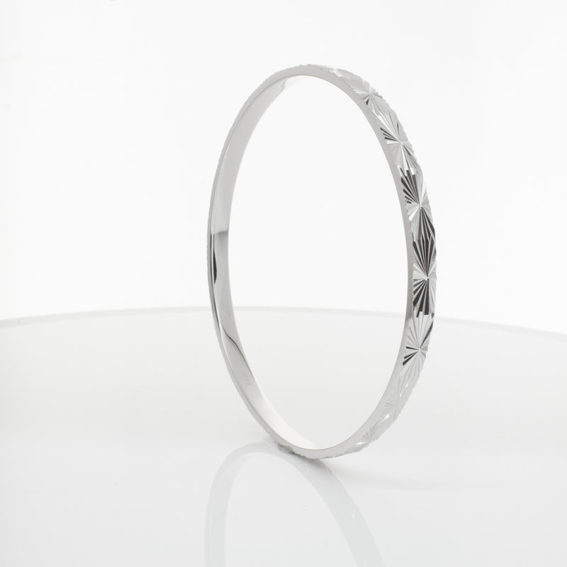 Sterling Silver Reflections Bangle-Bracelet-Walker & Hall