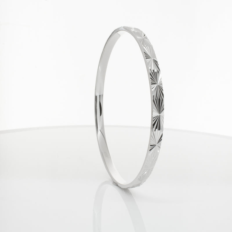 Sterling Silver Reflections Bangle-Bracelet-Walker & Hall