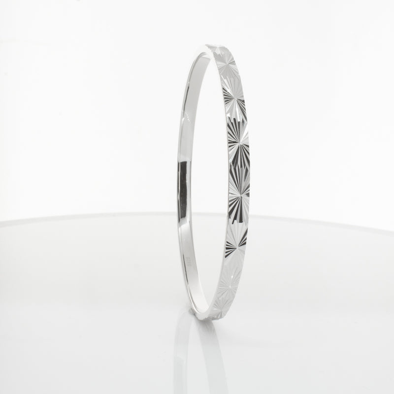 Sterling Silver Reflections Bangle-Bracelet-Walker & Hall