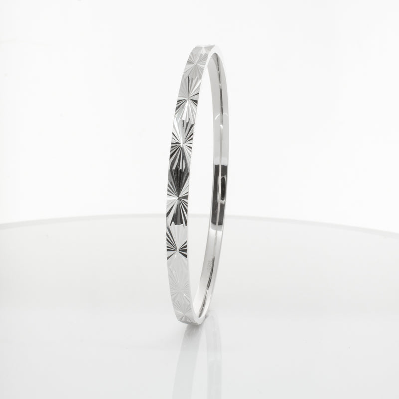 Sterling Silver Reflections Bangle-Bracelet-Walker & Hall