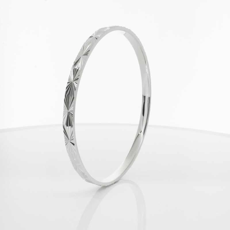 Sterling Silver Reflections Bangle-Bracelet-Walker & Hall