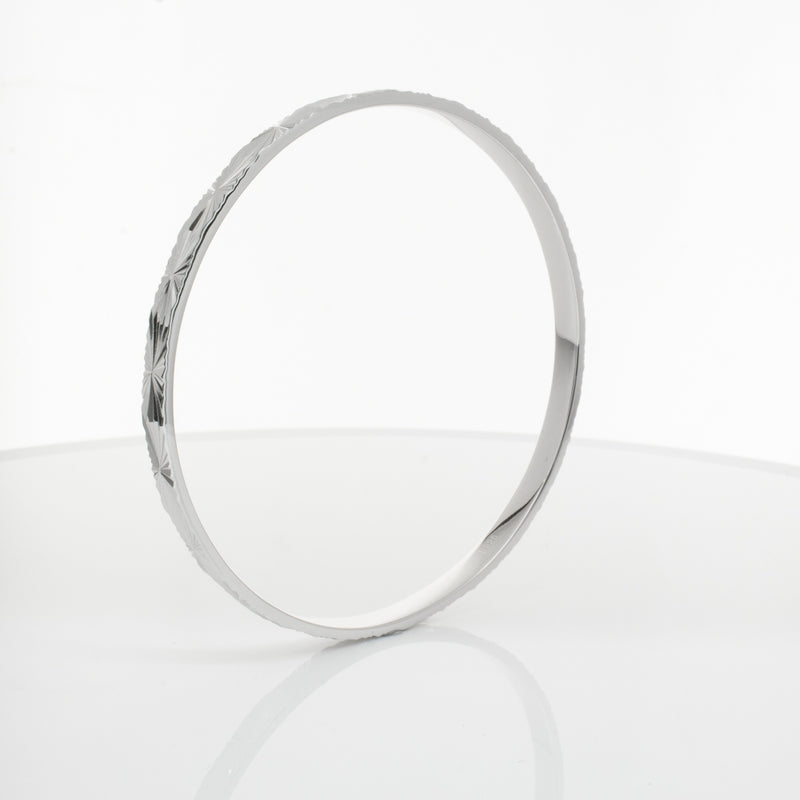 Sterling Silver Reflections Bangle-Bracelet-Walker & Hall