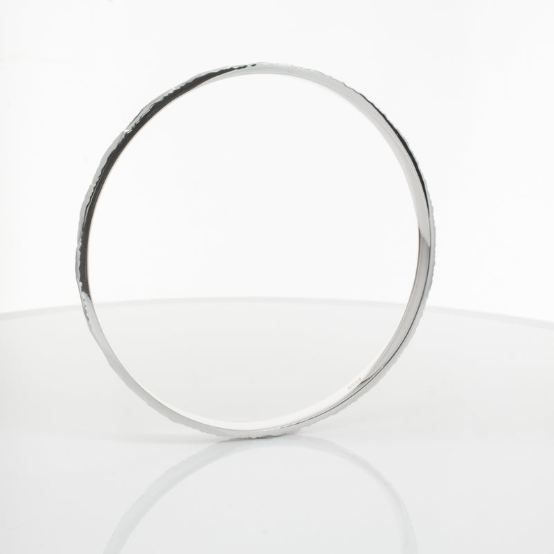 Sterling Silver Reflections Bangle-Bracelet-Walker & Hall