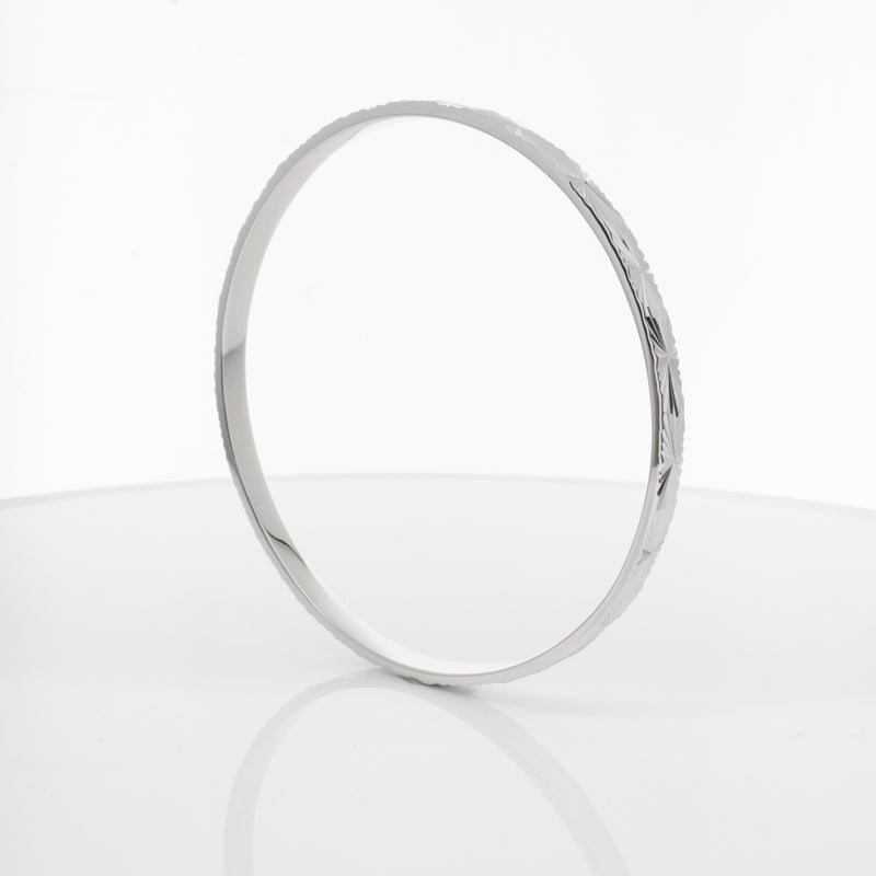 Sterling Silver Reflections Bangle-Bracelet-Walker & Hall