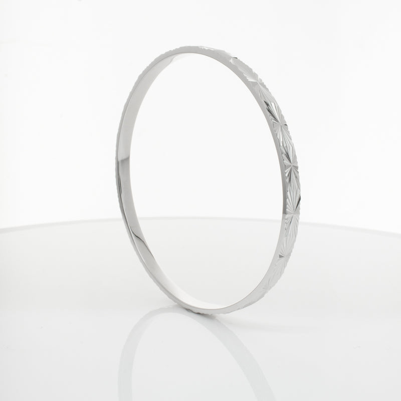 Sterling Silver Reflections Bangle-Bracelet-Walker & Hall