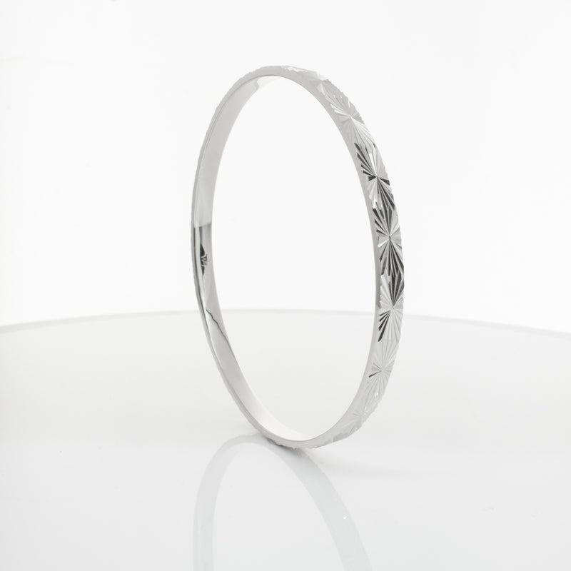 Sterling Silver Reflections Bangle-Bracelet-Walker & Hall
