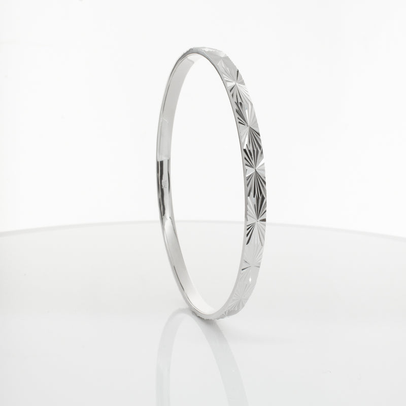 Sterling Silver Reflections Bangle-Bracelet-Walker & Hall