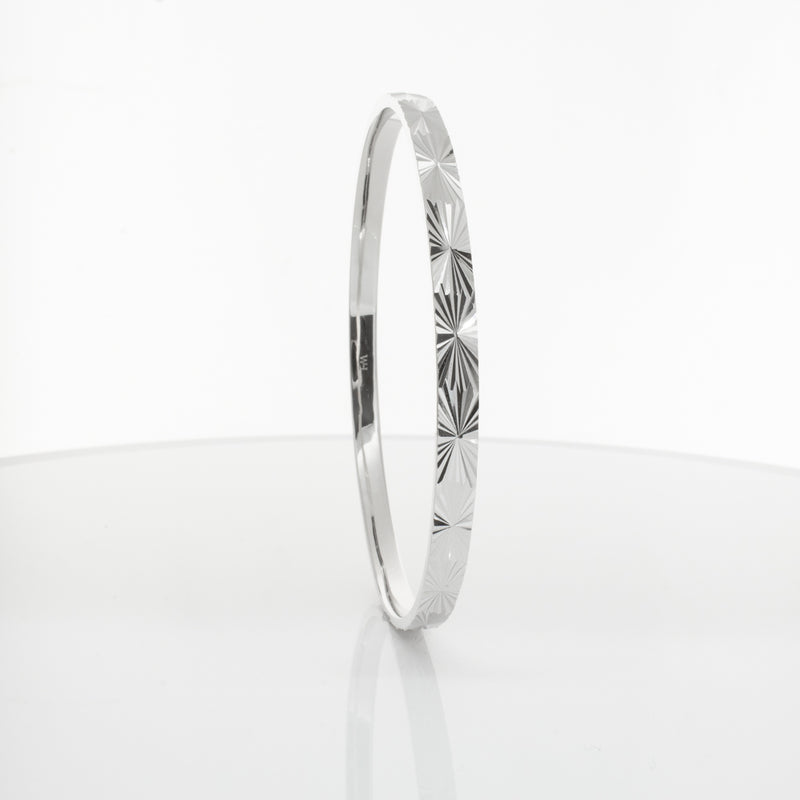Sterling Silver Reflections Bangle-Bracelet-Walker & Hall