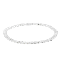 Sterling Silver Bevelled Curb Link Bracelet - Bracelet - Walker & Hall