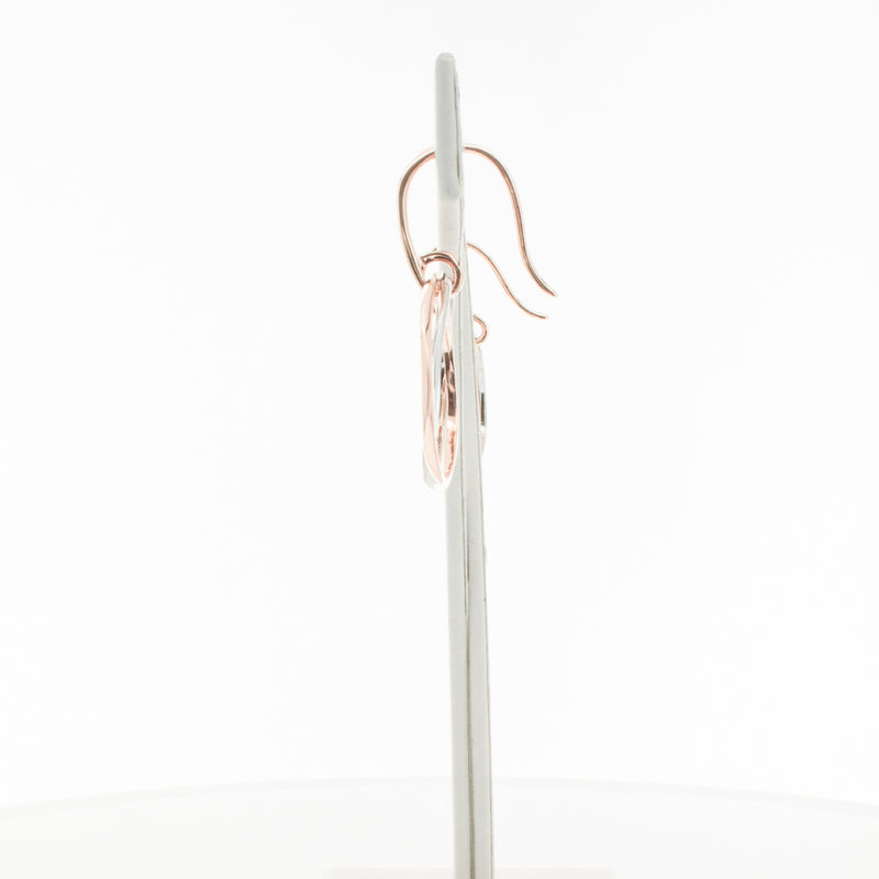 9ct Rose Gold & Sterling Silver Entwined Earrings-Earrings-Walker & Hall