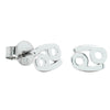 Sterling Silver Noted Zodiac Stud Earrings - Earrings - Walker & Hall