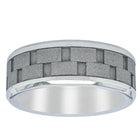 Cobalt Chrome 8mm Link Inlay Ring - Ring - Walker & Hall