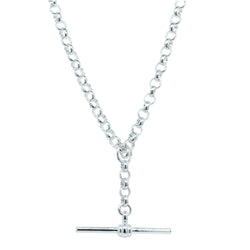 Sterling Silver Belcher Link Fob Chain - Necklace - Walker & Hall