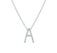 9ct White Gold Diamond Letter Pendant-Necklace-Walker & Hall