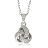 9ct White Gold Diamond Forget Me Knot Pendant - Walker & Hall