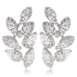 18ct White Gold 1.54ct Diamond Wreath Earrings - Walker & Hall