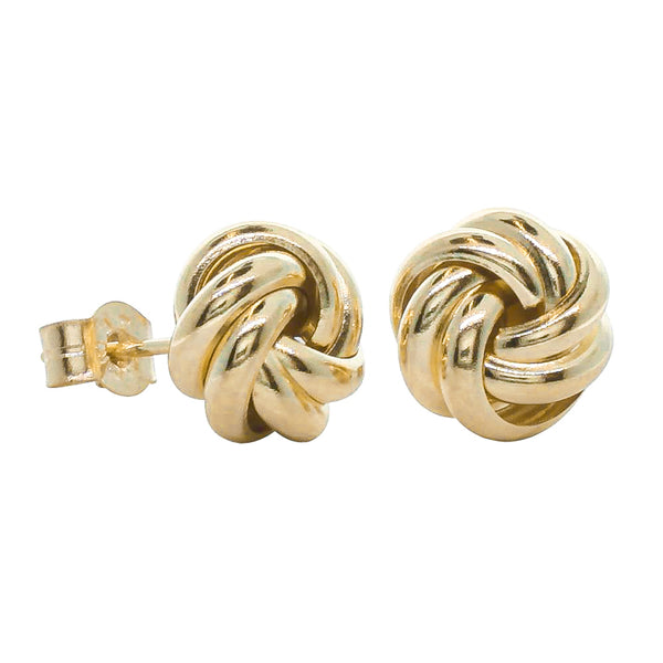 9ct Yellow Gold Knot Studs - Earrings - Walker & Hall
