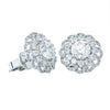 18ct White Gold 2.05ct Diamond Cluster Studs-Earrings-Walker & Hall