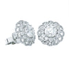 18ct White Gold 2.05ct Diamond Cluster Studs - Earrings - Walker & Hall