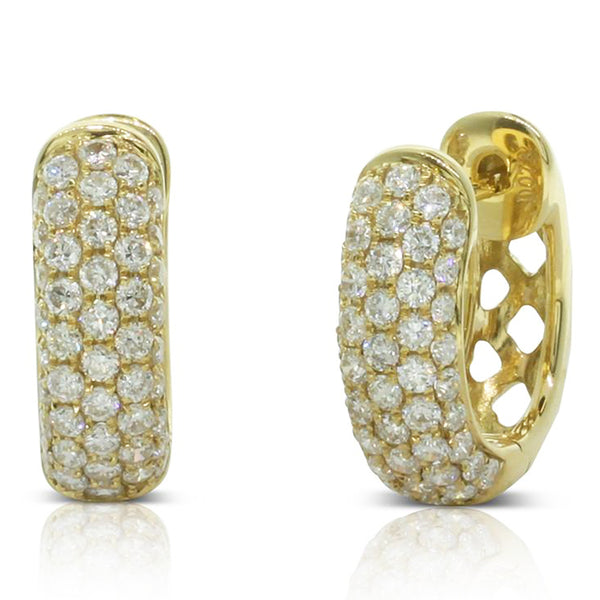 18ct Yellow Gold Diamond Hoop Earrings - Walker & Hall