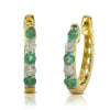 9ct Yellow Gold Emerald & Diamond Huggie Earrings - Walker & Hall