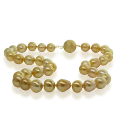 Cultured Golden Pearl Necklace With 14ct Yellow Gold Clasp - Walker & Hall