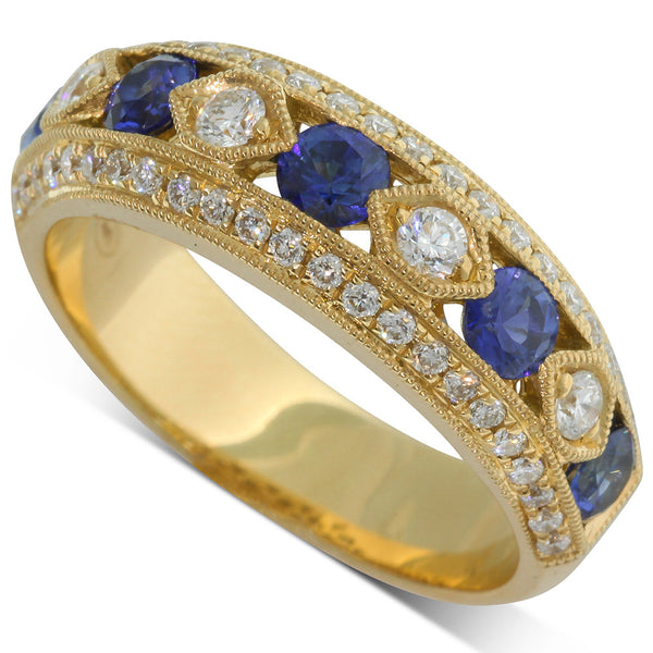 18ct Yellow Gold Sapphire & Diamond Dress Ring - Walker & Hall