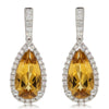 18ct White Gold 2.32ct Beryl & Diamond Halo Earrings - Walker & Hall