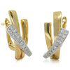 18ct Yellow & 18ct White Gold Diamond Earrings - Walker & Hall